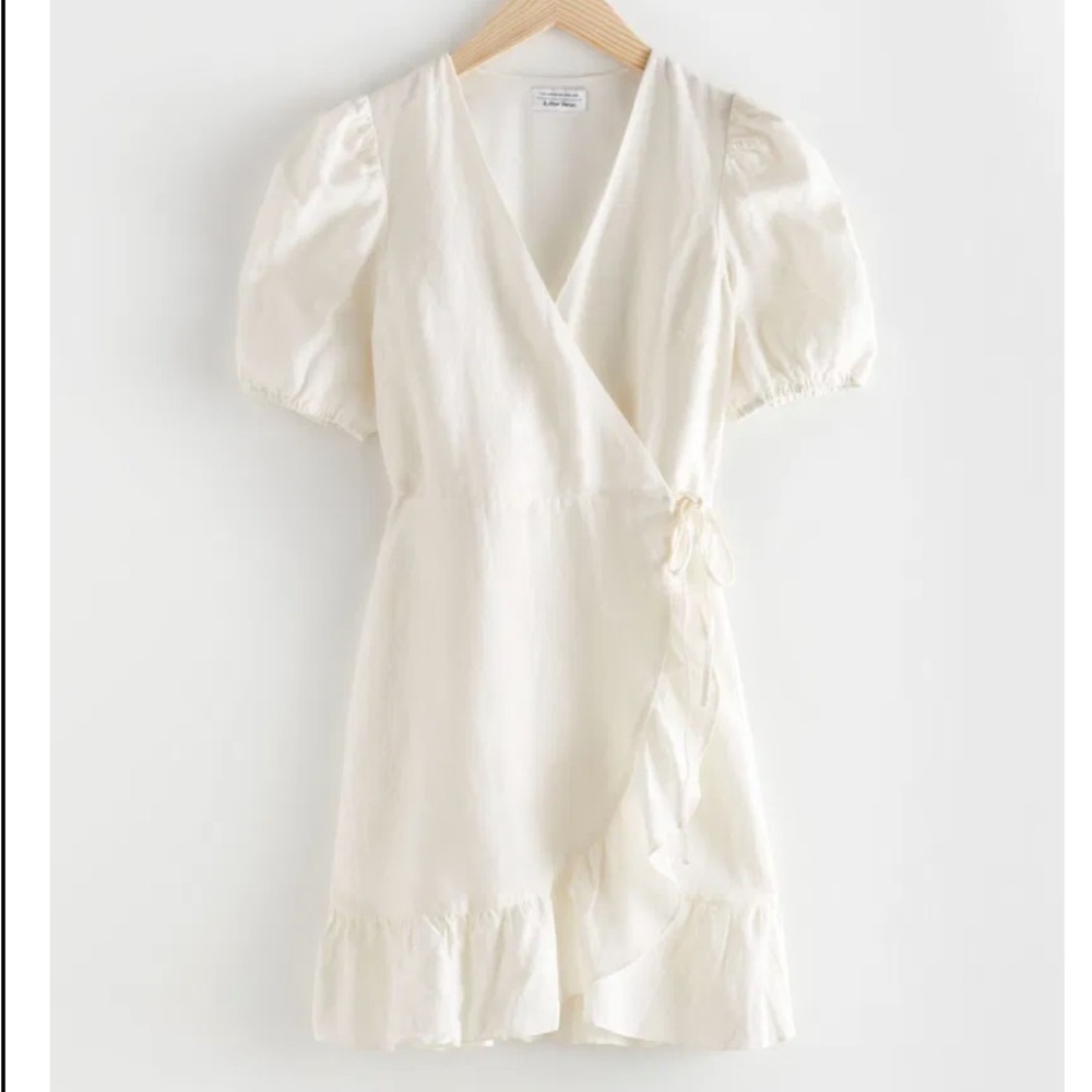 And other stories Linen Off-White Wrap Dress NEW WITH TAGS